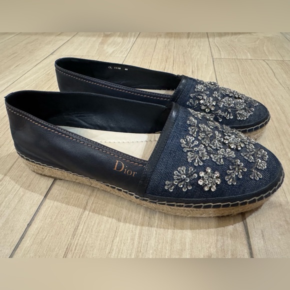 Christian Dior Espadrille Shoes: Denim with Crystals - Picture 3 of 6